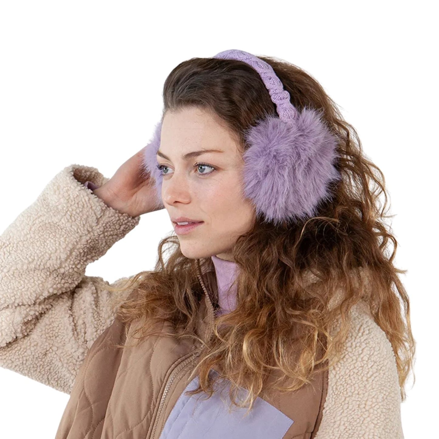 Barts Womens Faux Fur Cable Knit Earmuffs