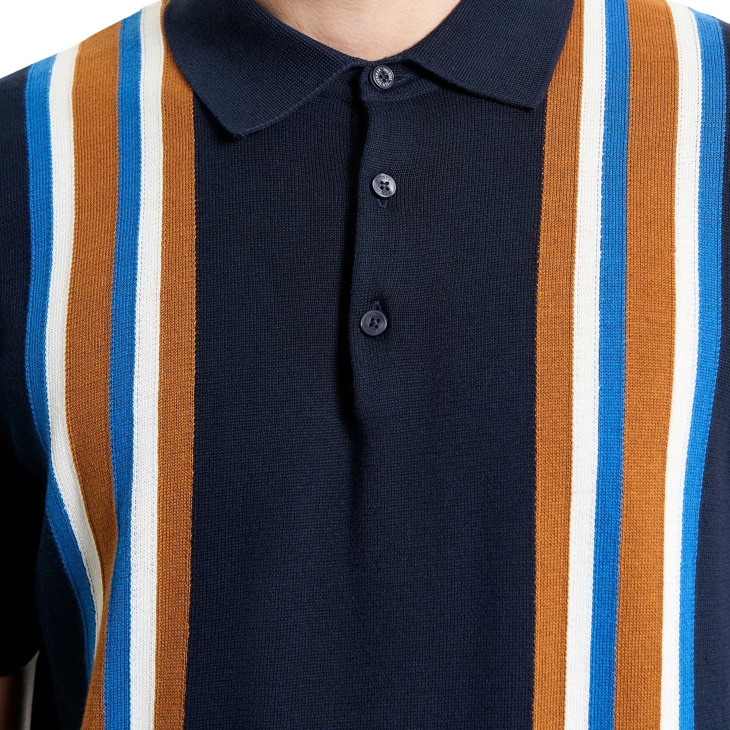 Ben Sherman Mens Vertical Stripe Polo Short Sleeve Polo Shirt