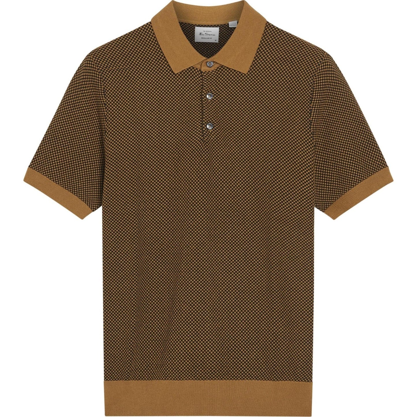 Ben Sherman Mens Bicoloured Textured Short Sleeve Polo Shirt