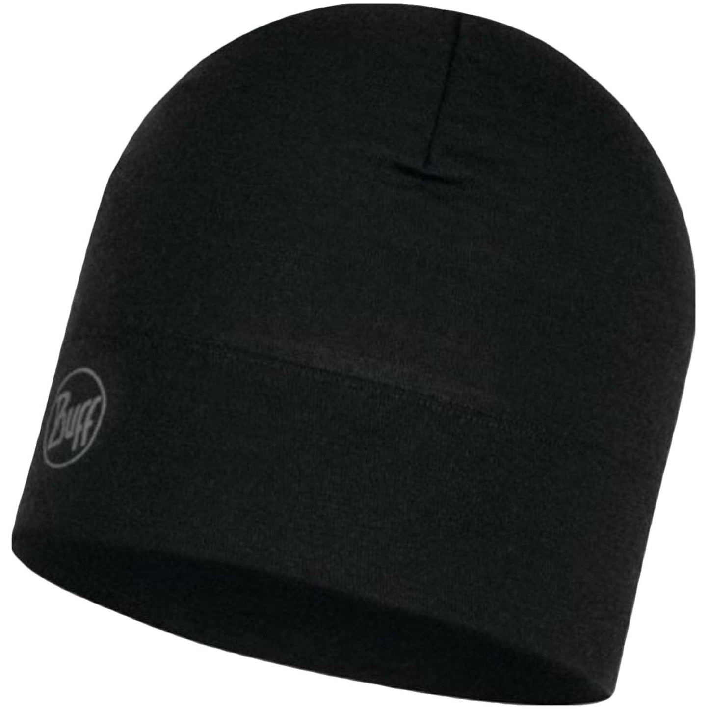 Buff Unisex Adults Midweight Merino Wool Beanie - Solid Black