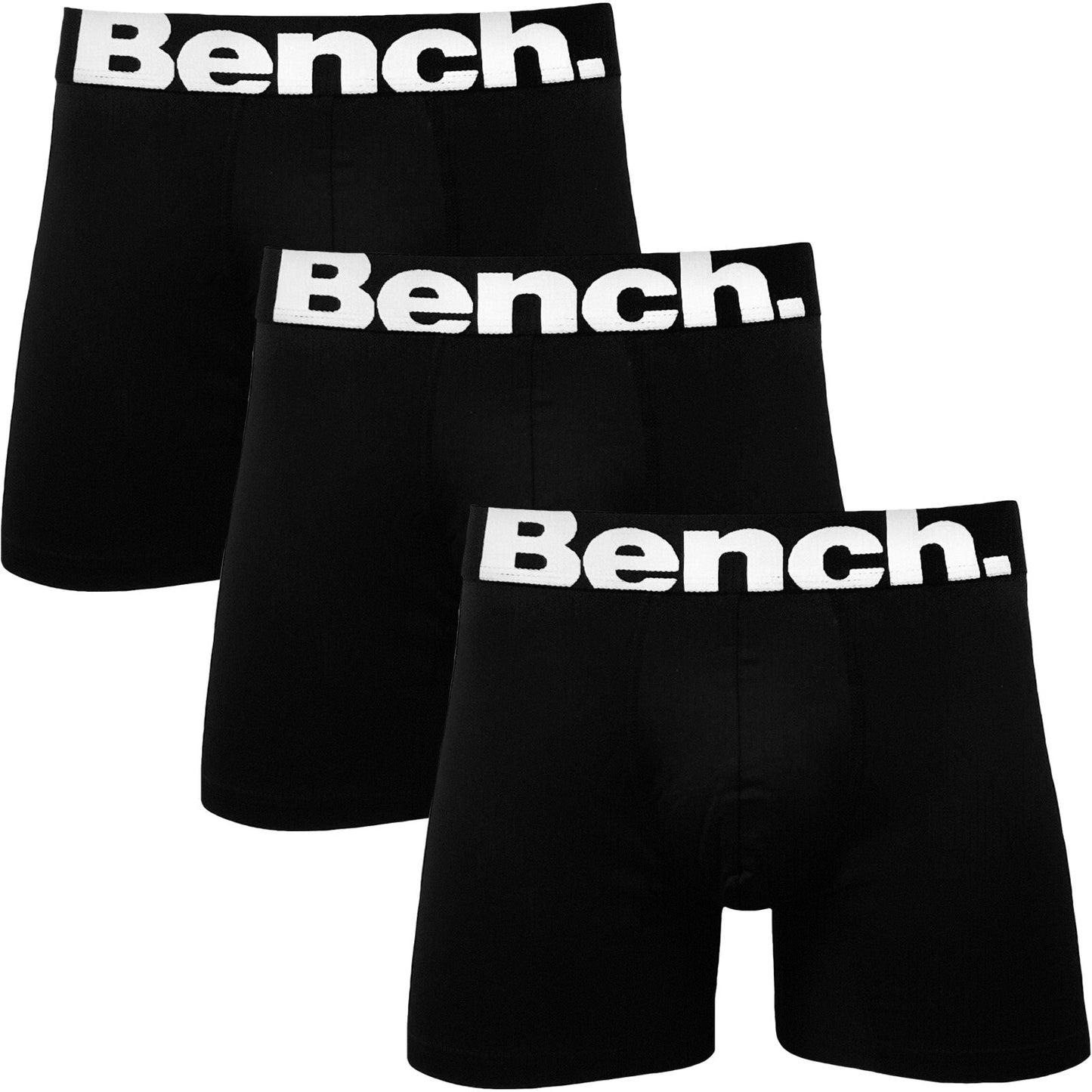 Bench Mens Talwar 3 Pack Elasticated Boxer Shorts - Black