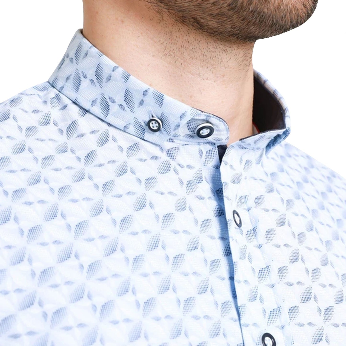 Bewley Ritch Mens Cinco Big Tall Geo Print Shirt - Sky