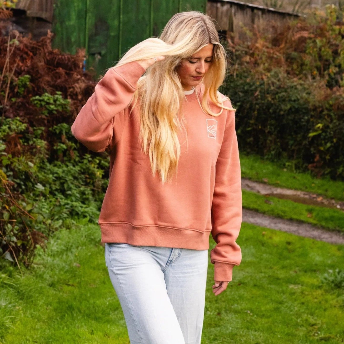 Bleubird Womens Shoreline Cropped Crew Sweatshirt