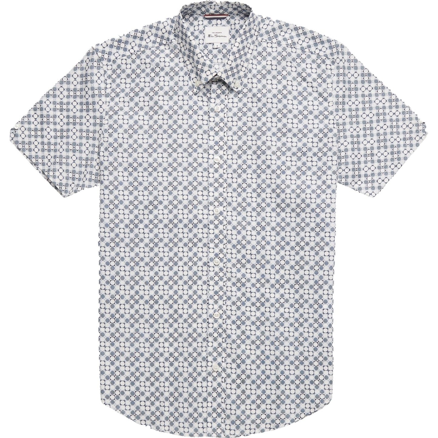 Ben Sherman Mens Geo Print Big & Tall Short Sleeve Shirt