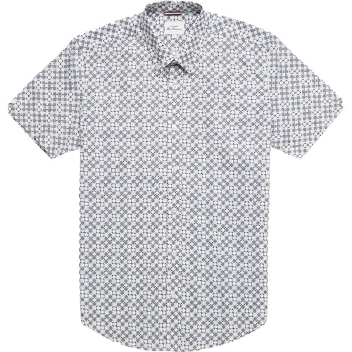 Ben Sherman Mens Geo Print Big & Tall Short Sleeve Shirt