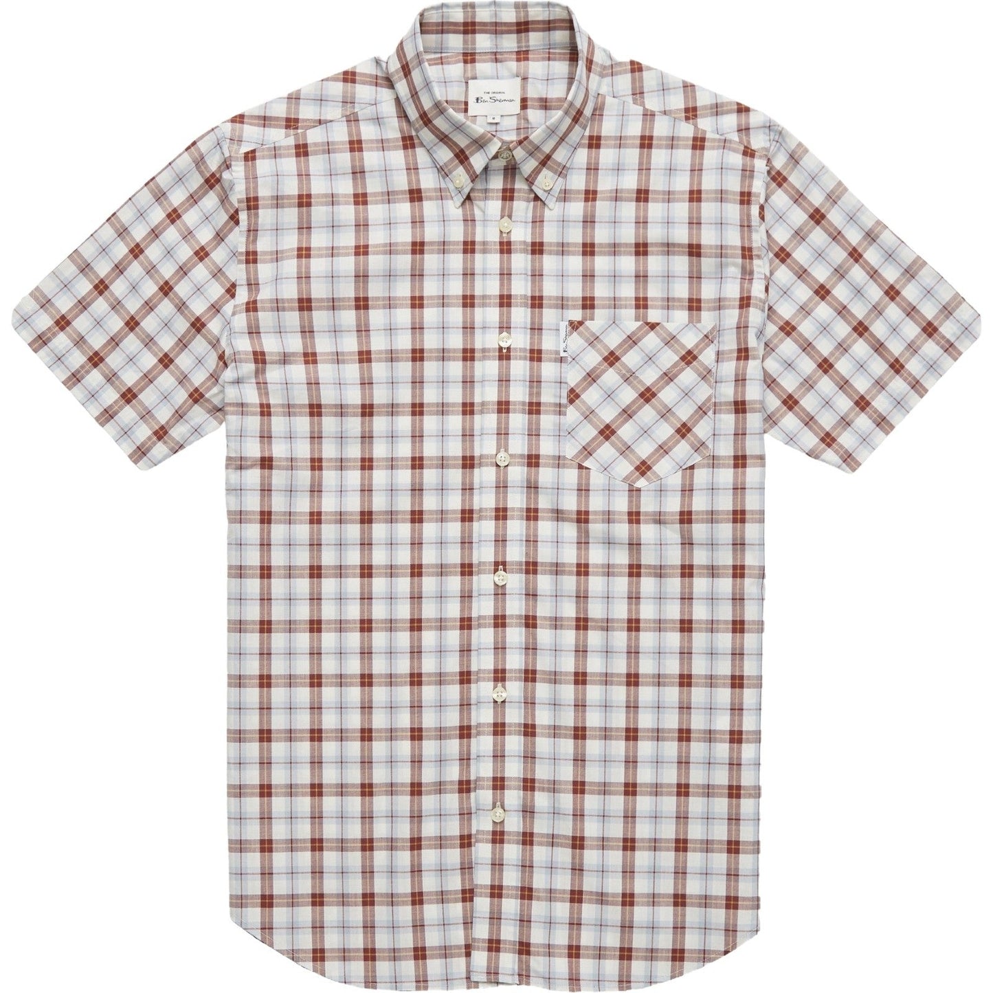 Ben Sherman Mens Gingham Check Big & Tall Short Sleeve Shirt