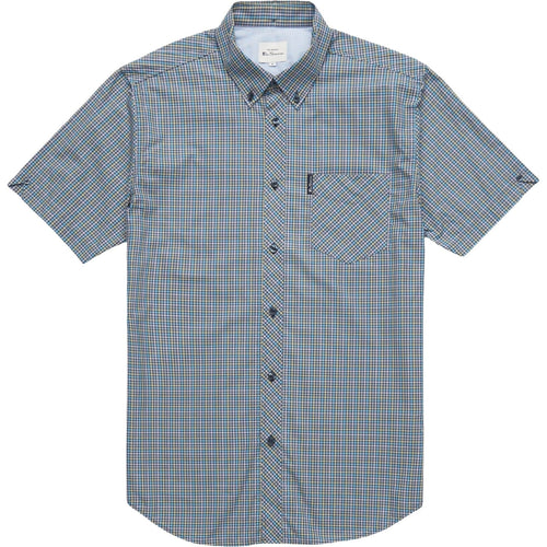 Ben Sherman Mens Mini Gingham Big & Tall Short Sleeve Shirt