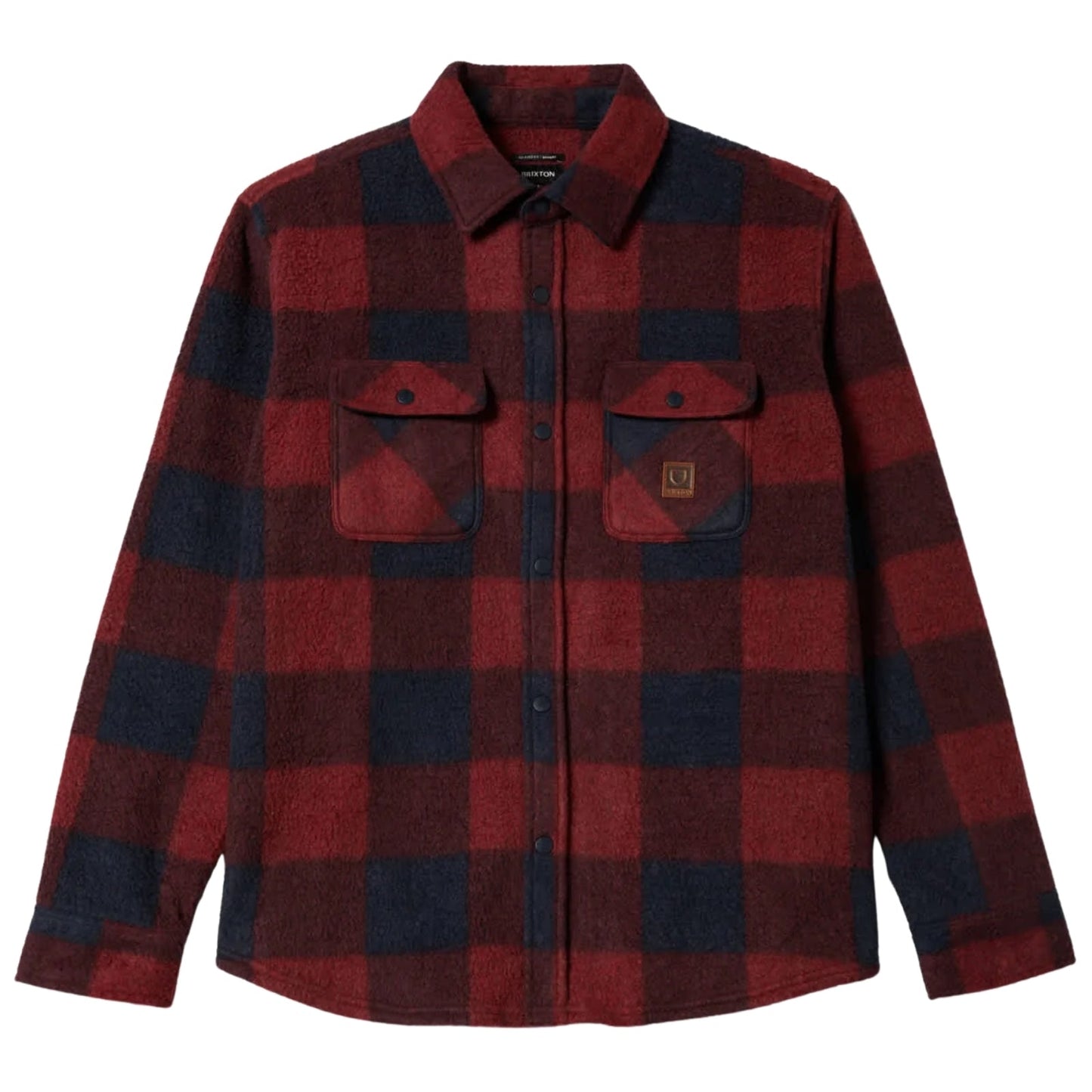 Brixton Mens Bowery Arctic Stretch Button Up Fleece