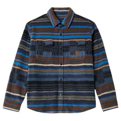 Brixton Mens Bowery Arctic Stretch Button Up Fleece
