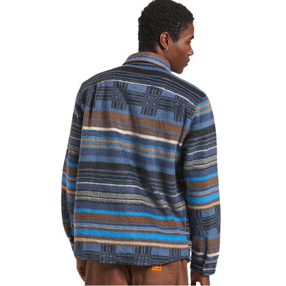 Brixton Mens Bowery Arctic Stretch Button Up Fleece