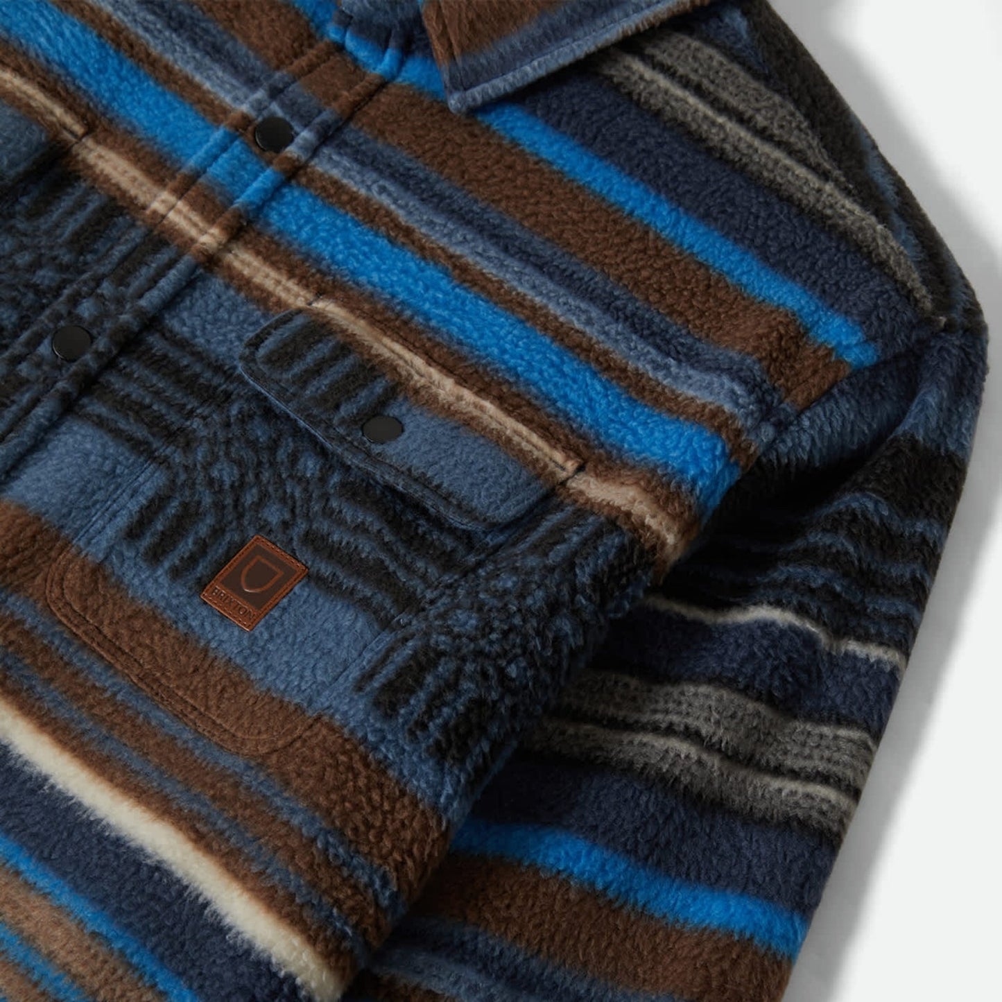 Brixton Mens Bowery Arctic Stretch Button Up Fleece