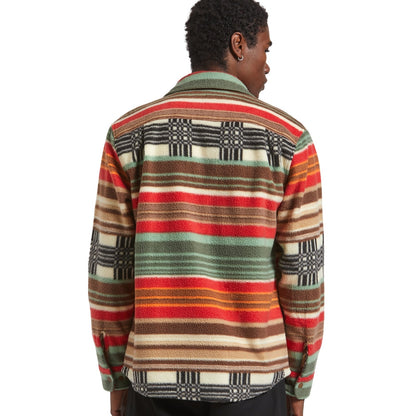Brixton Mens Bowery Arctic Stretch Button Up Fleece