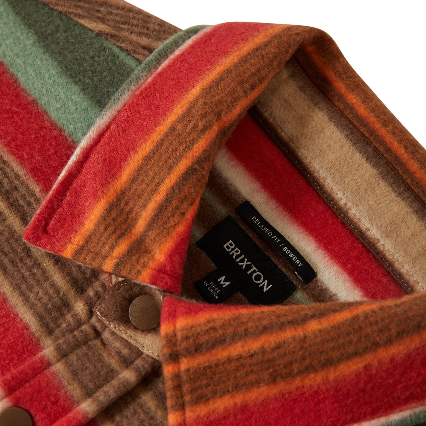 Brixton Mens Bowery Arctic Stretch Button Up Fleece