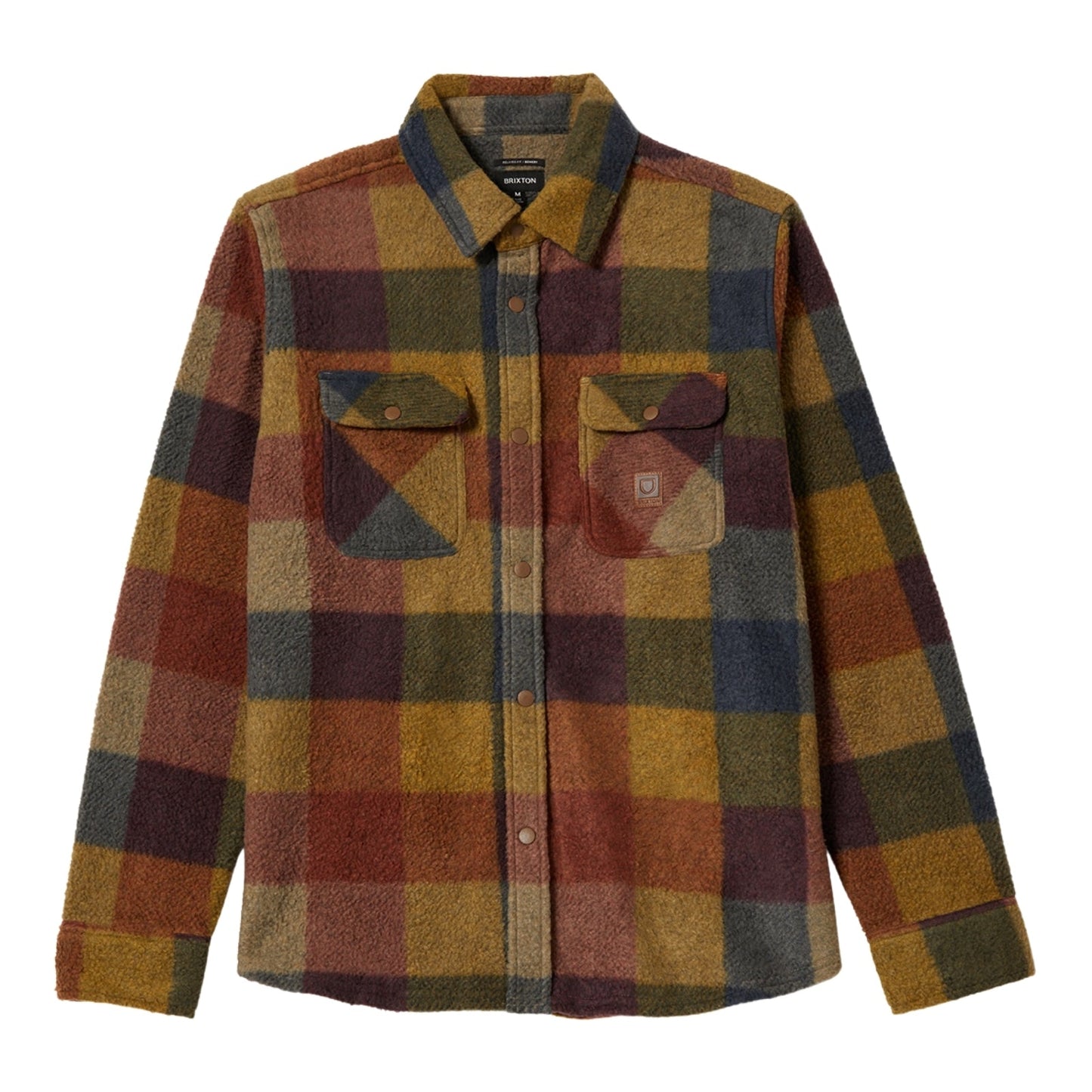 Brixton Mens Bowery Arctic Stretch Button Up Fleece