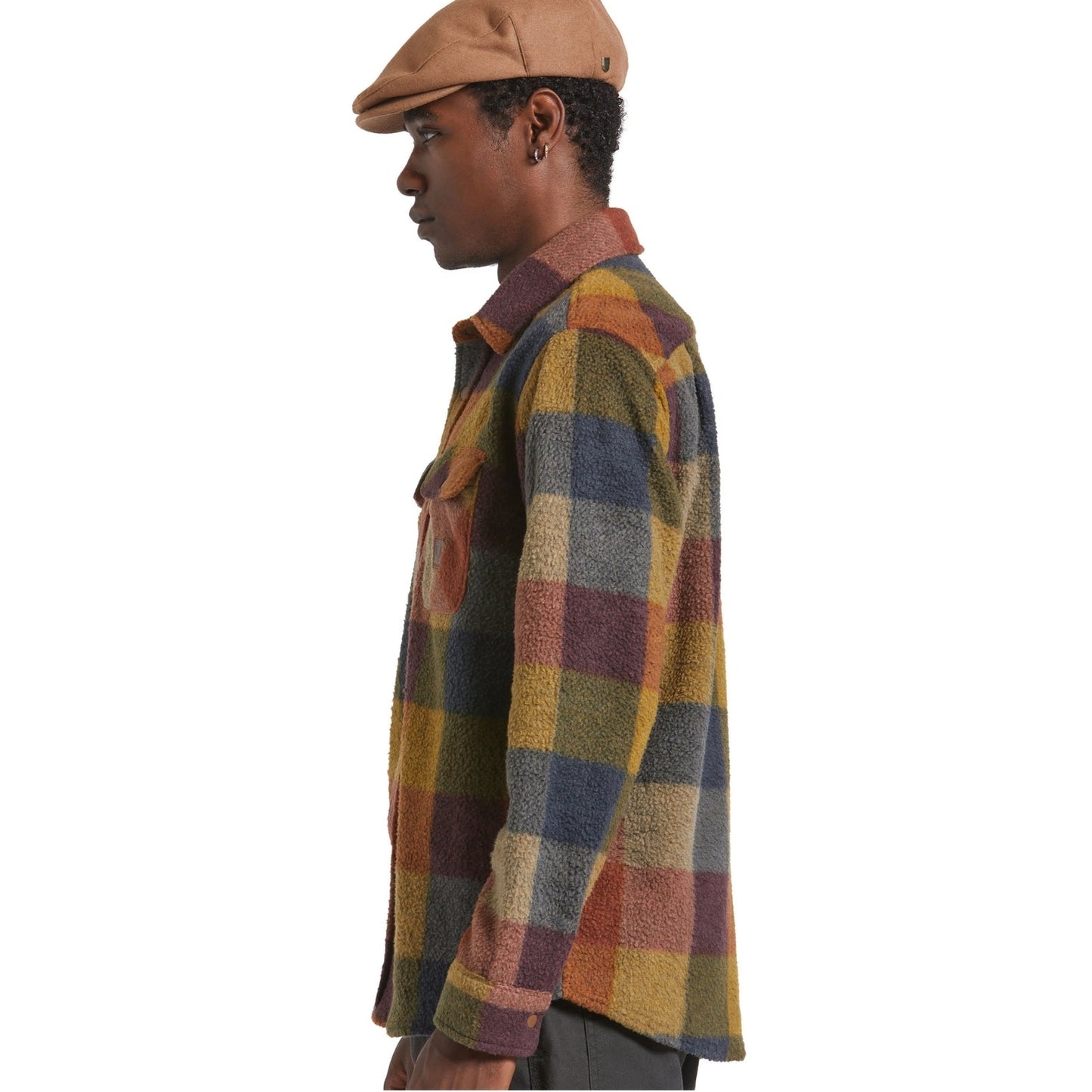 Brixton Mens Bowery Arctic Stretch Button Up Fleece
