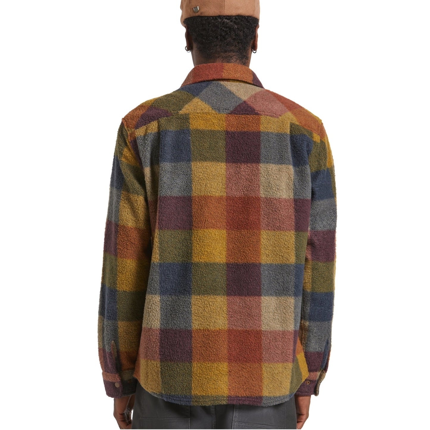 Brixton Mens Bowery Arctic Stretch Button Up Fleece