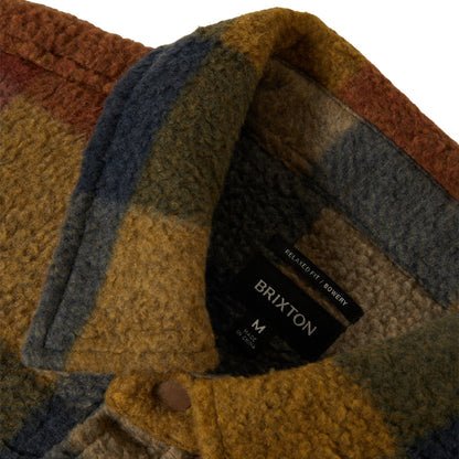Brixton Mens Bowery Arctic Stretch Button Up Fleece