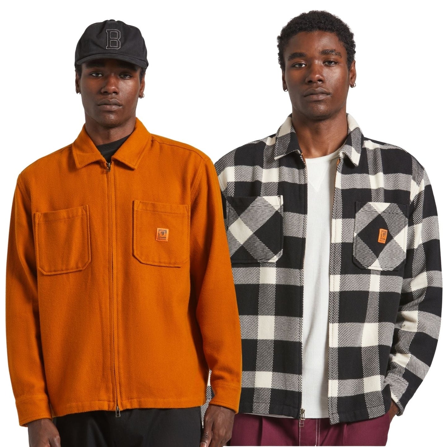 Brixton Mens Union Full Zip Flannel Bomber Jacket