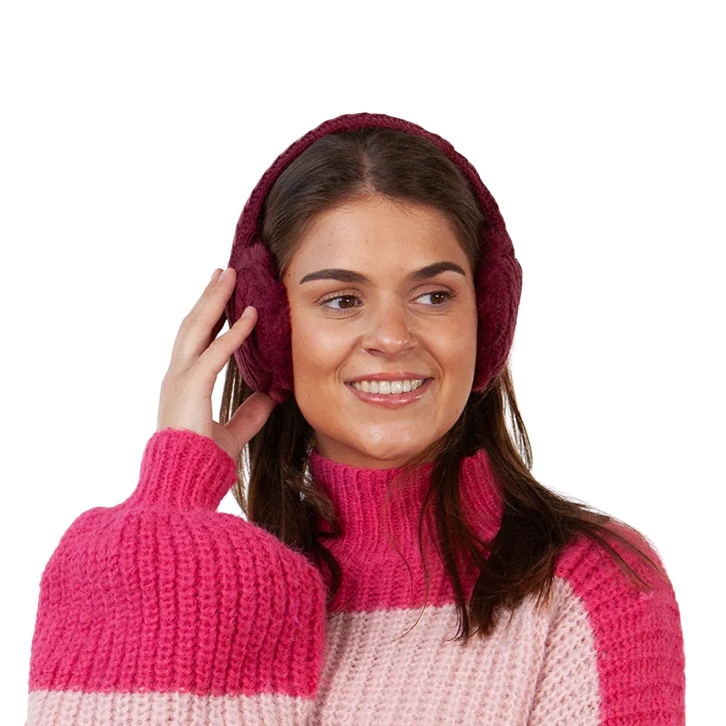 Barts Womens Monique Faux Fur Cable Knit Ear Muffs Earwarmers