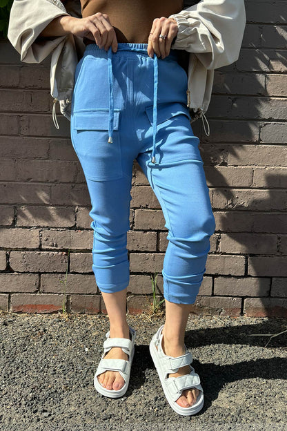 Cornflower Drawstring Cargo Pant