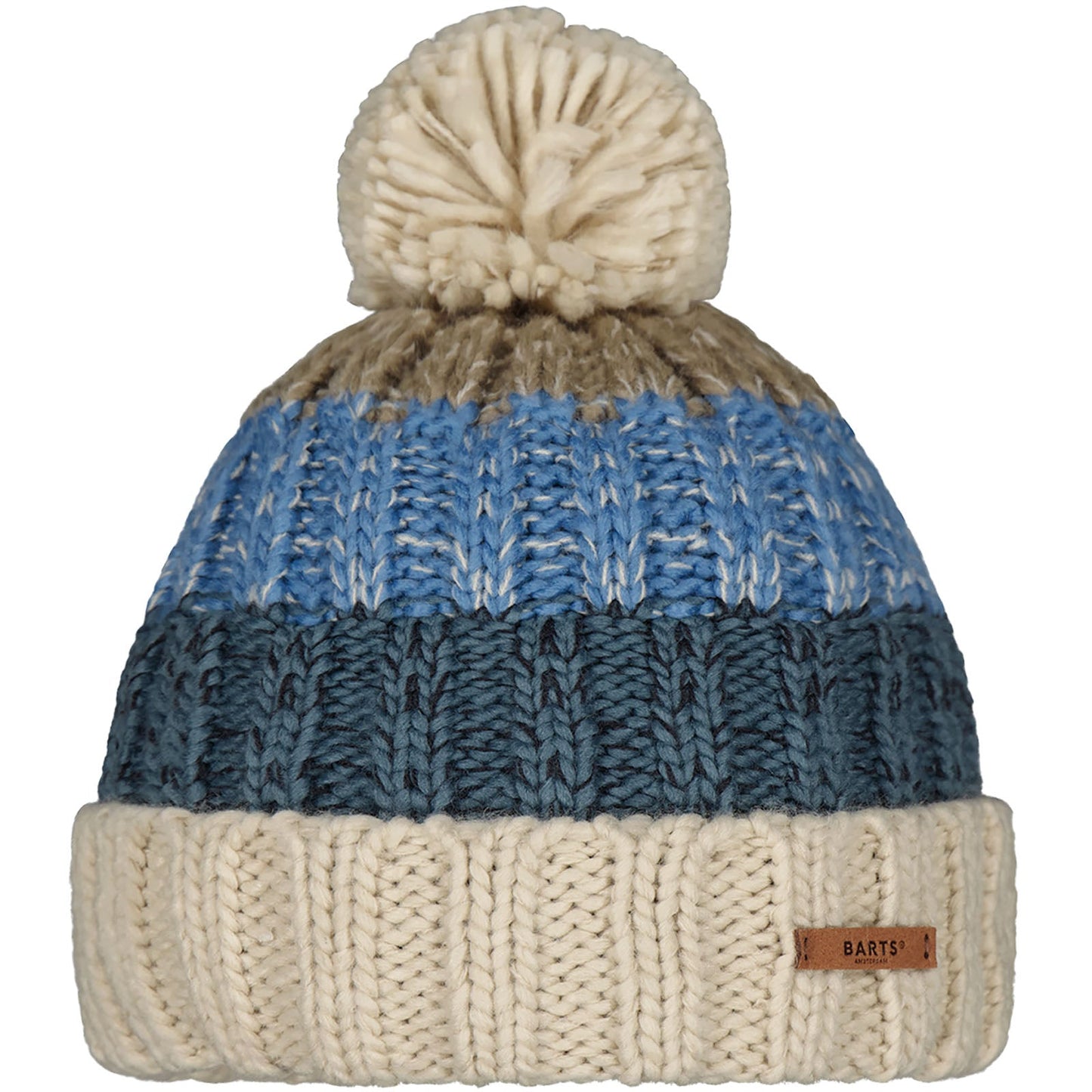 Barts Mens Wilhelm Cuffed Mixed Knit Knitted Bobble Hat