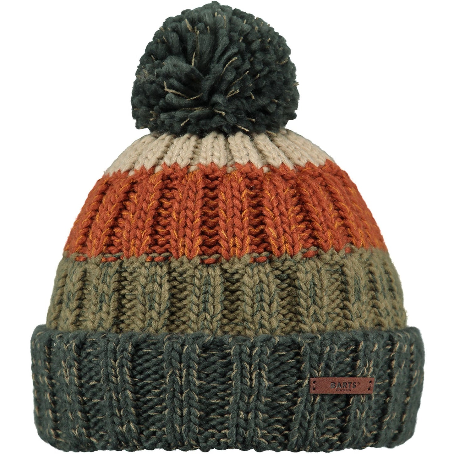 Barts Mens Wilhelm Cuffed Mixed Knit Knitted Bobble Hat