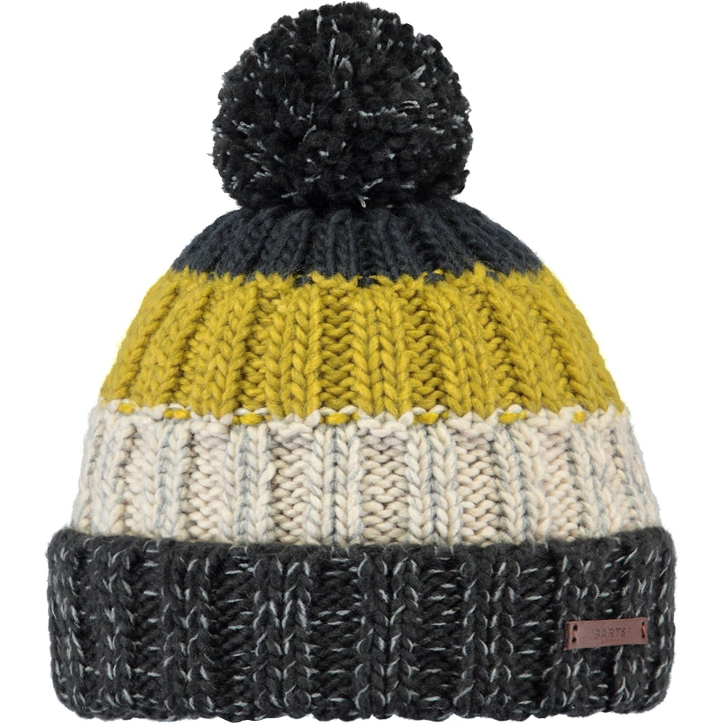 Barts Mens Wilhelm Cuffed Mixed Knit Knitted Bobble Hat