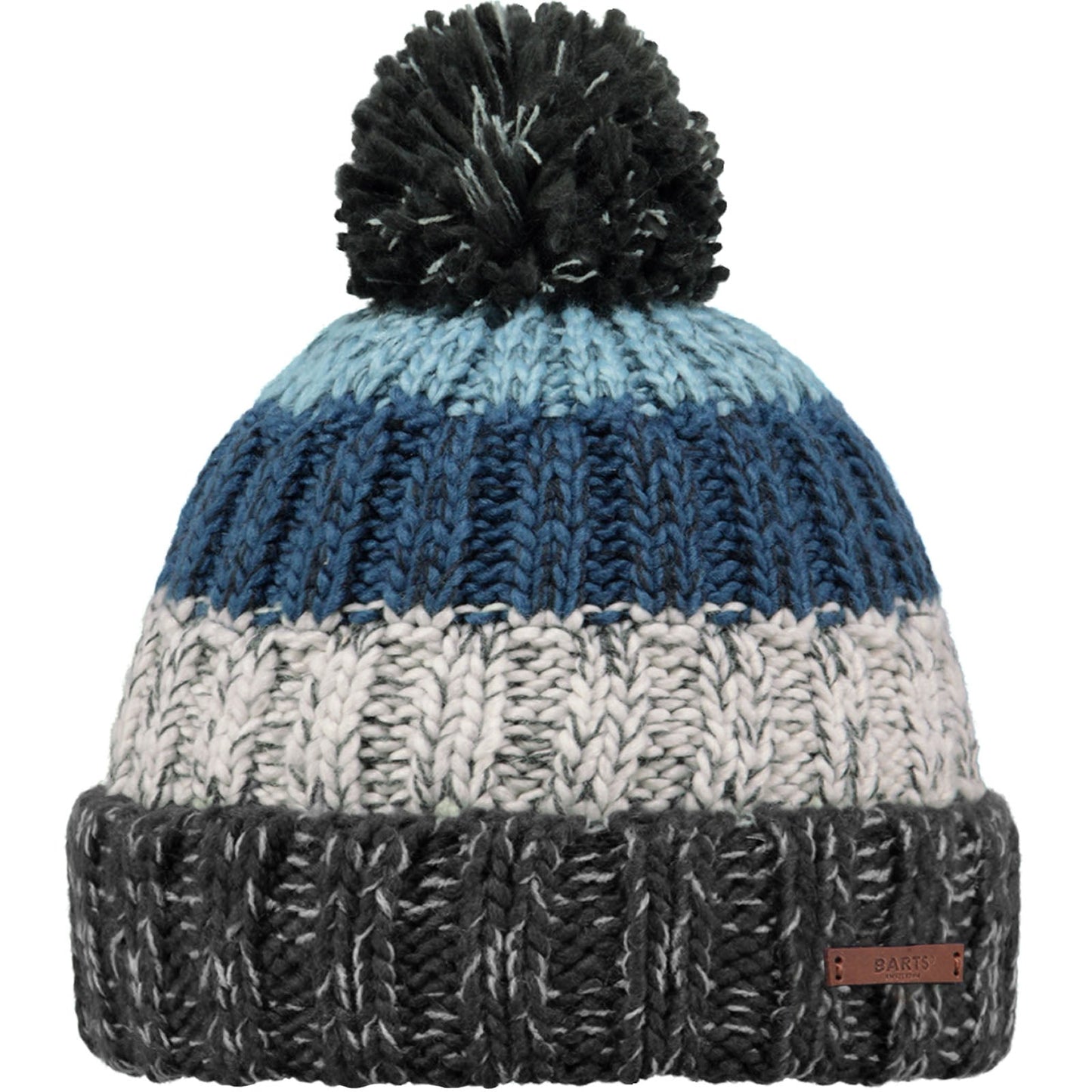 Barts Mens Wilhelm Cuffed Mixed Knit Knitted Bobble Hat