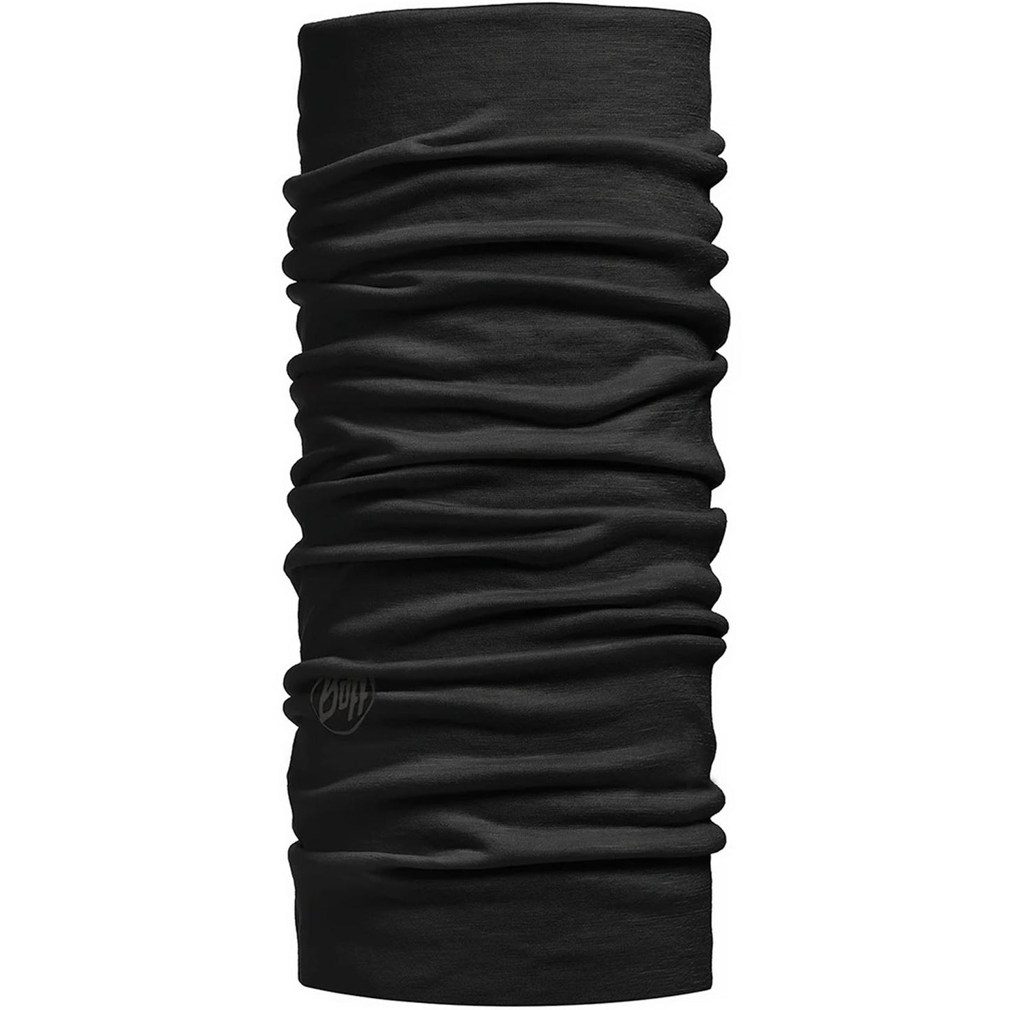 Buff Lightweight Merino Wool Solid Tubular Neck Gaiter - Black