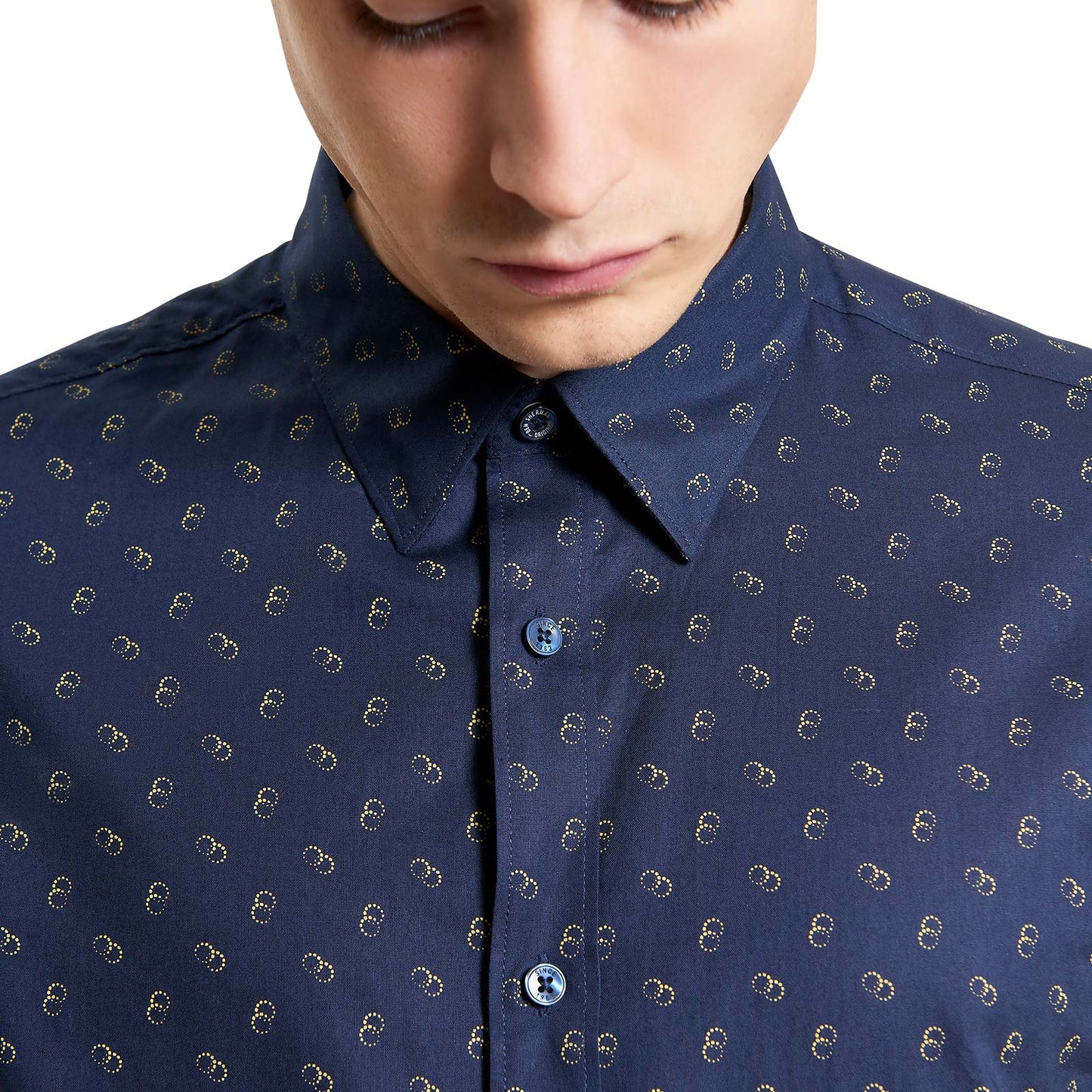 Ben Sherman Mens Stipple Print Short Sleeve Shirt