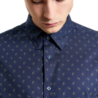 Ben Sherman Mens Stipple Print Short Sleeve Shirt