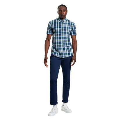 Ben Sherman Mens Irregular Check Big & Tall Short Sleeve Shirt