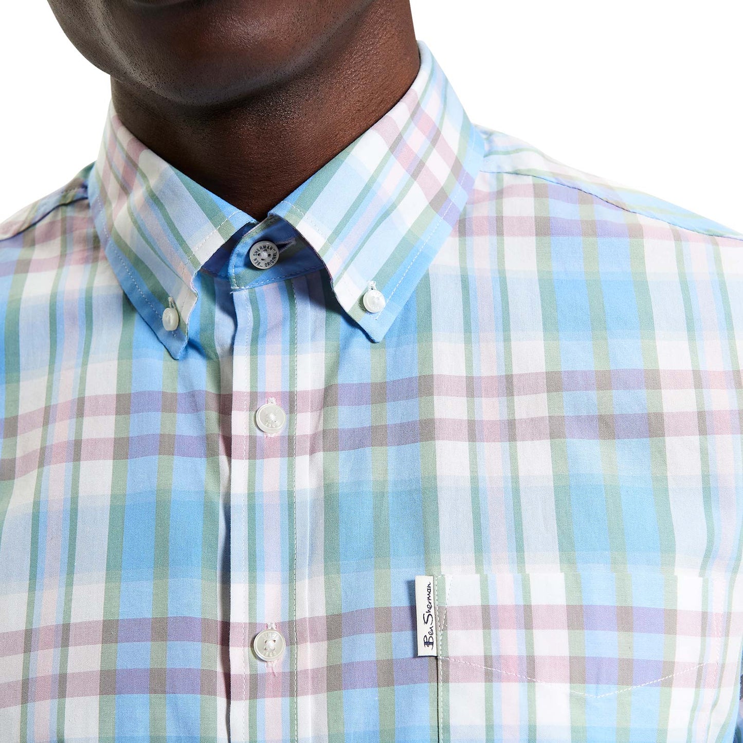 Ben Sherman Mens Irregular Check Short Sleeve Shirt