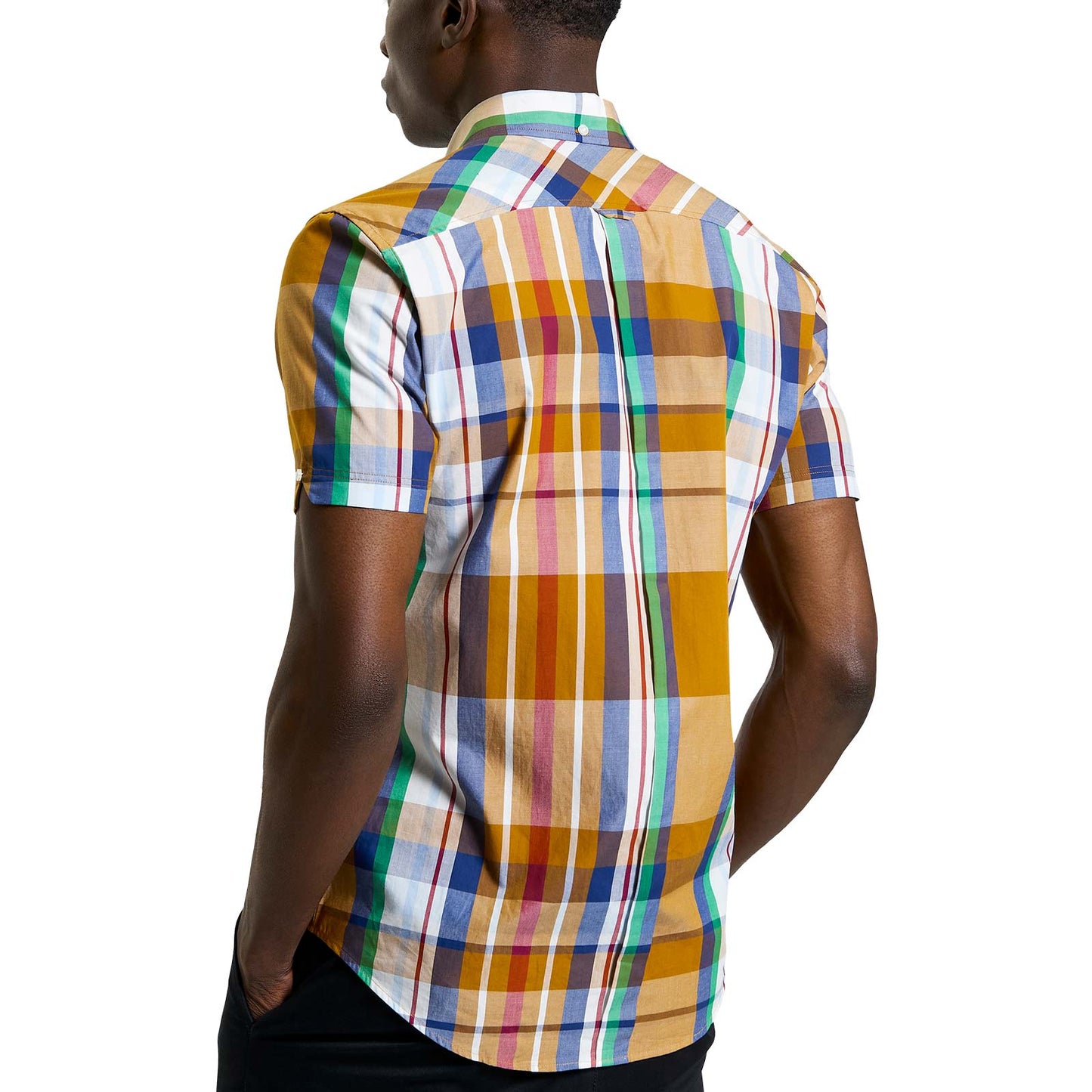 Ben Sherman Mens Large Madras Check Short Sleeve Shirt