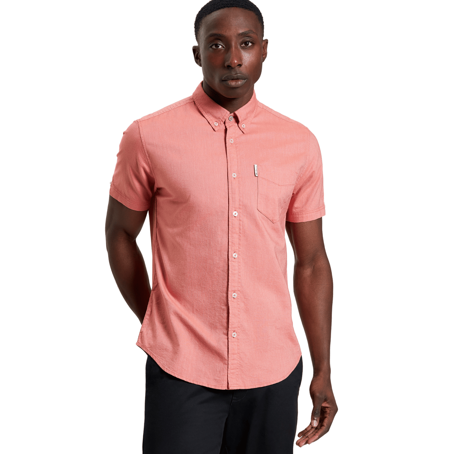 Ben Sherman Mens Signature Oxford Big & Tall Short Sleeve Shirt