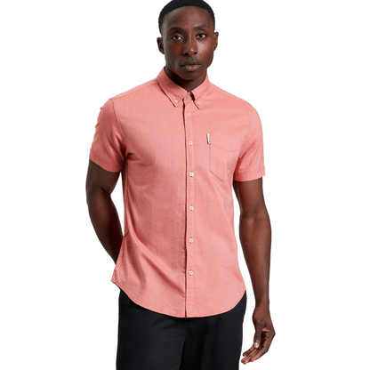 Ben Sherman Mens Signature Oxford Big & Tall Short Sleeve Shirt