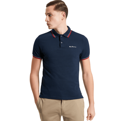 Ben Sherman Mens Signature Pique Short Sleeve Polo Shirt