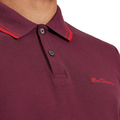 Ben Sherman Mens Signature Pique Short Sleeve Polo Shirt