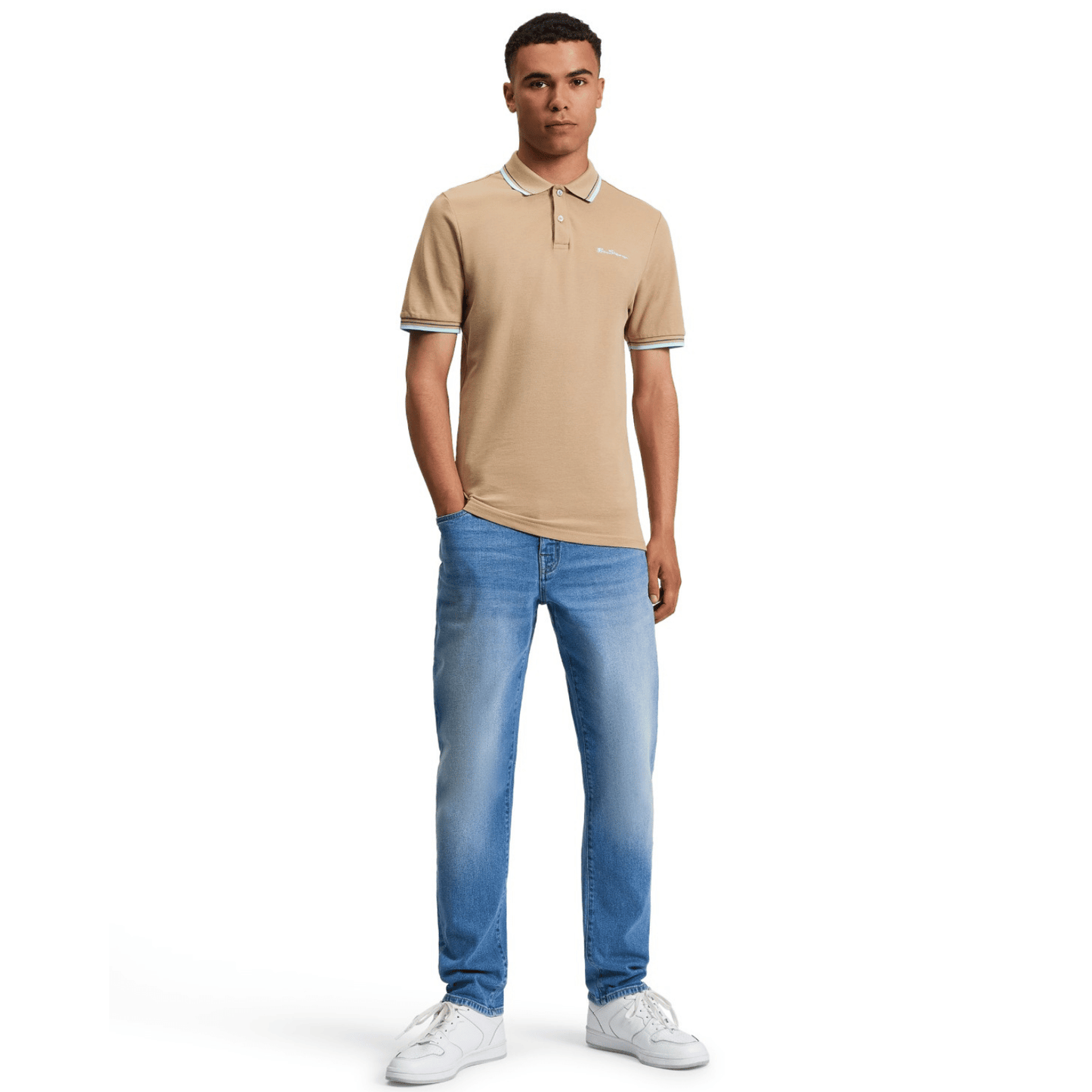 Ben Sherman Mens Signature Pique Short Sleeve Polo Shirt