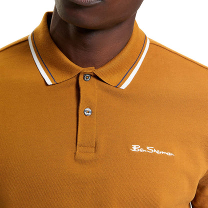 Ben Sherman Mens Signature Pique Short Sleeve Polo Shirt