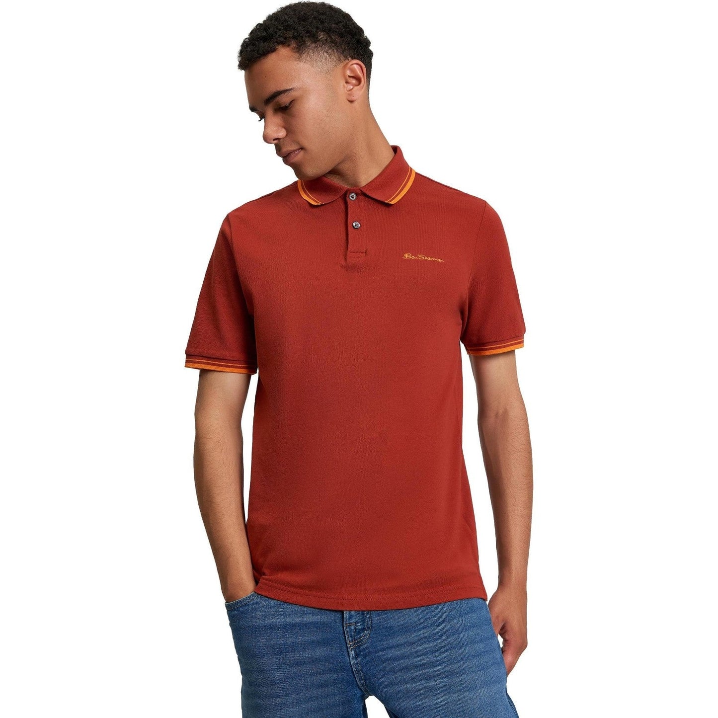 Ben Sherman Mens Signature Pique Big & Tall Short Sleeve Polo Shirt
