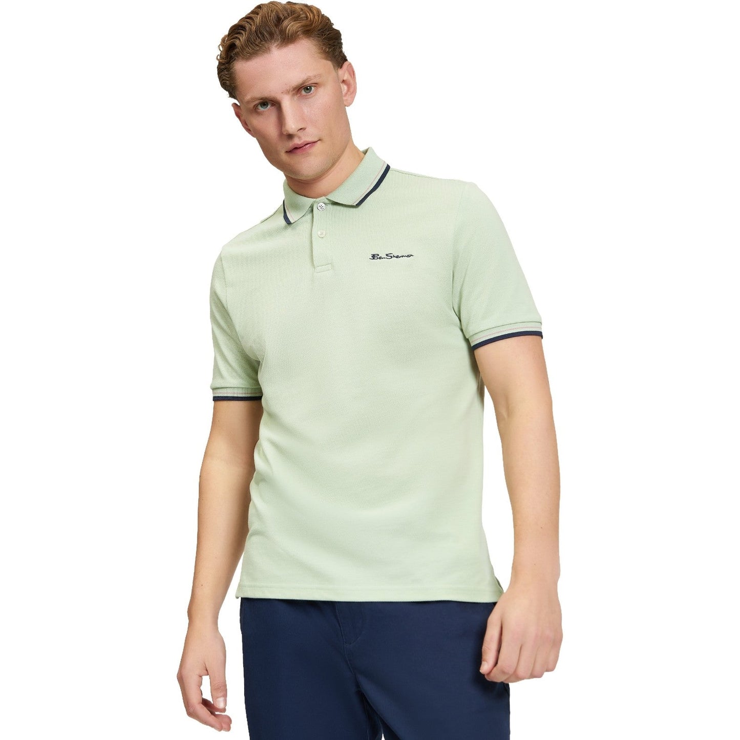 Ben Sherman Mens Signature Pique Short Sleeve Polo Shirt