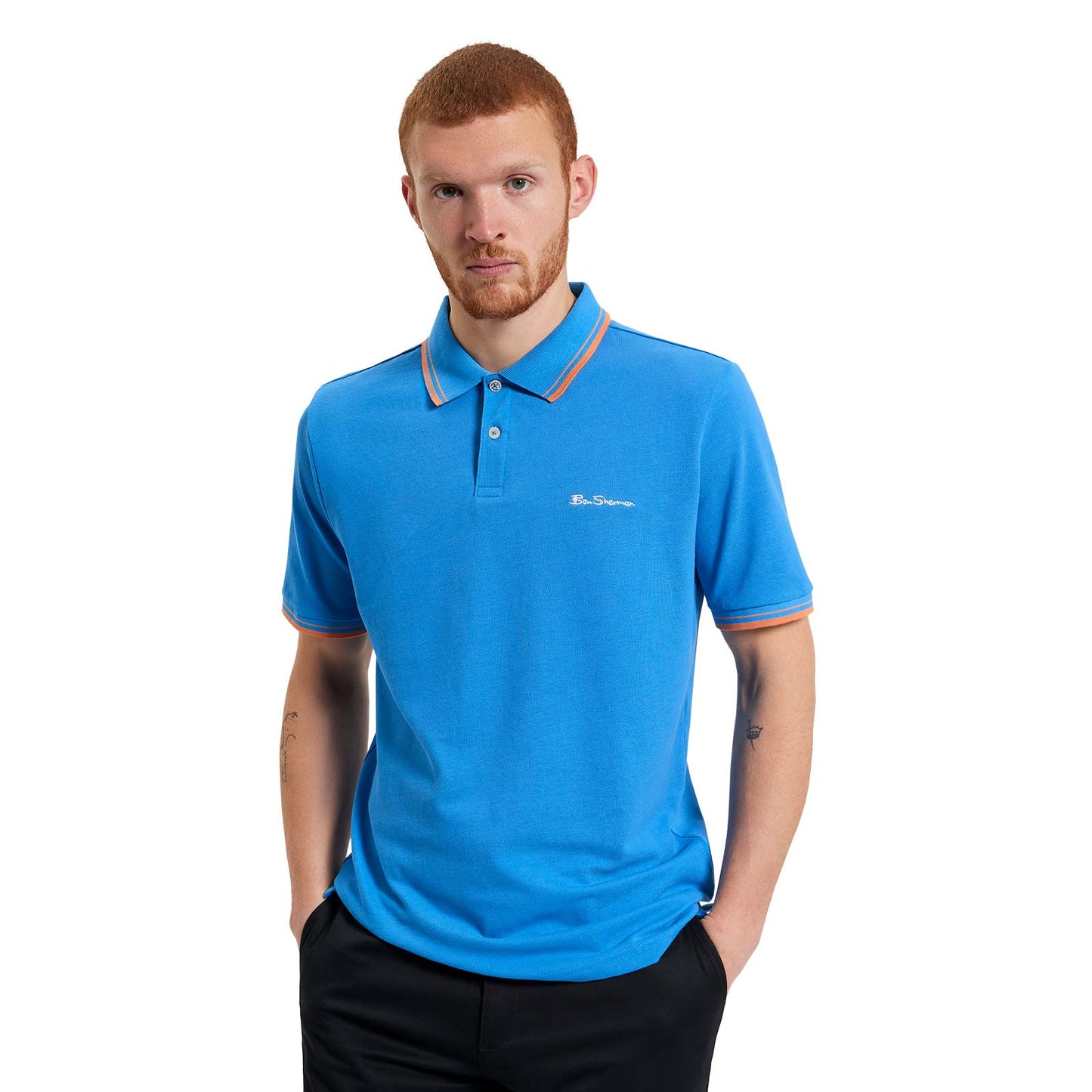 Ben Sherman Mens Signature Pique Big & Tall Short Sleeve Polo Shirt