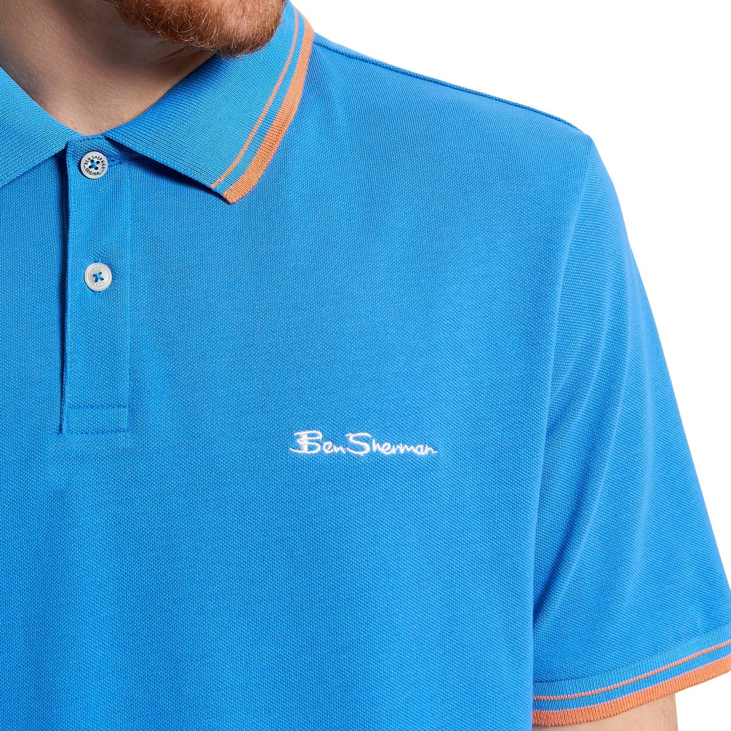 Ben Sherman Mens Signature Pique Short Sleeve Polo Shirt