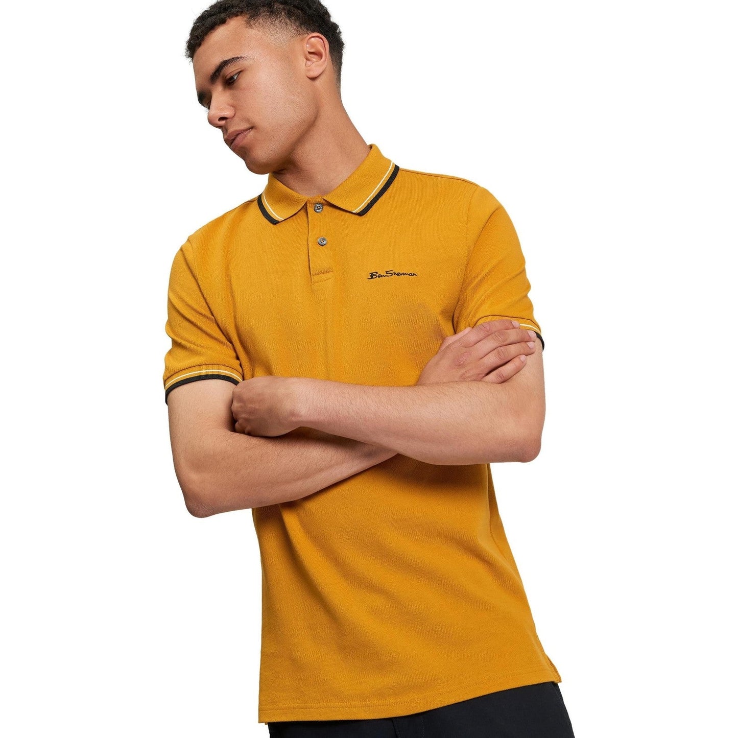 Ben Sherman Mens Signature Pique Short Sleeve Polo Shirt