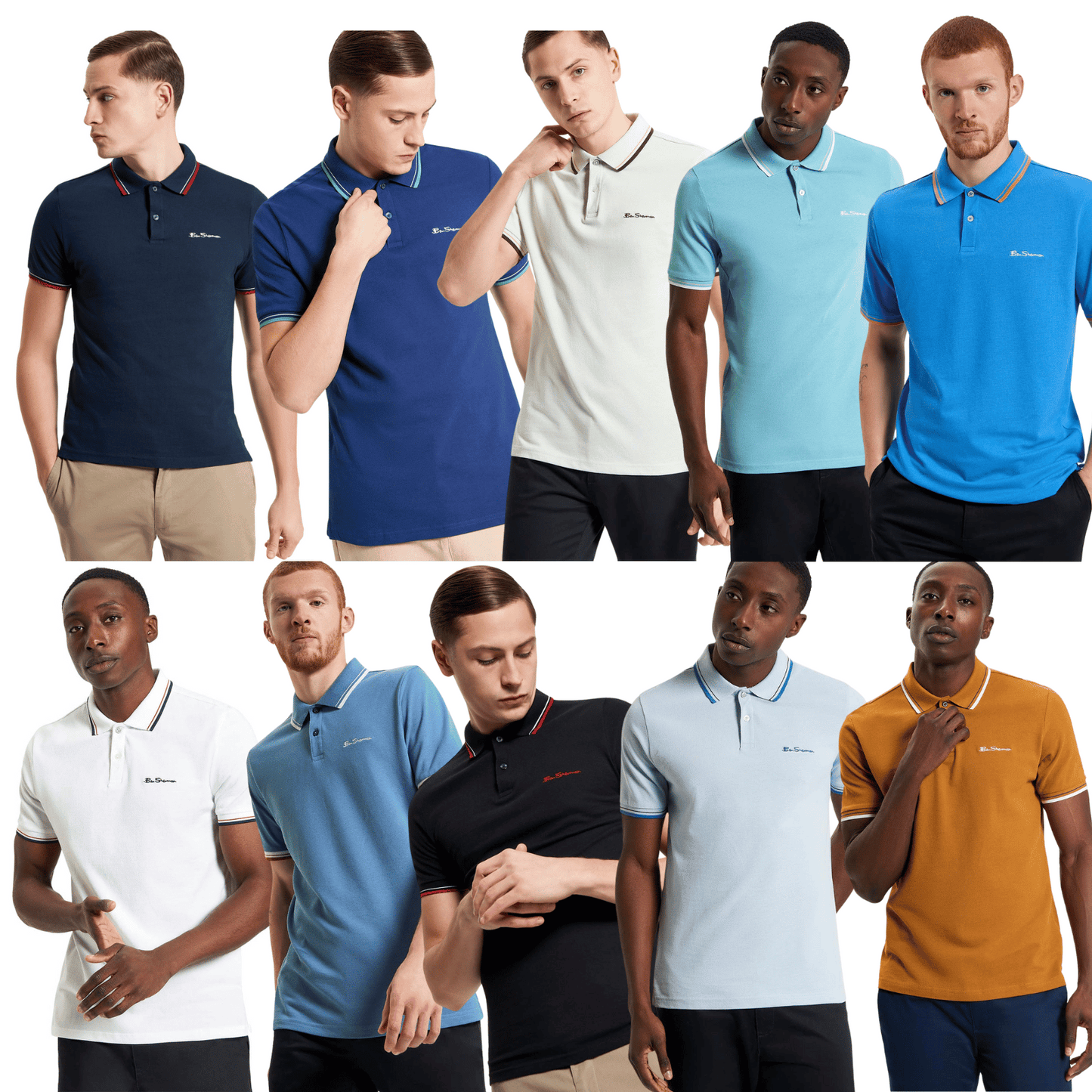 Ben Sherman Mens Signature Pique Short Sleeve Polo Shirt