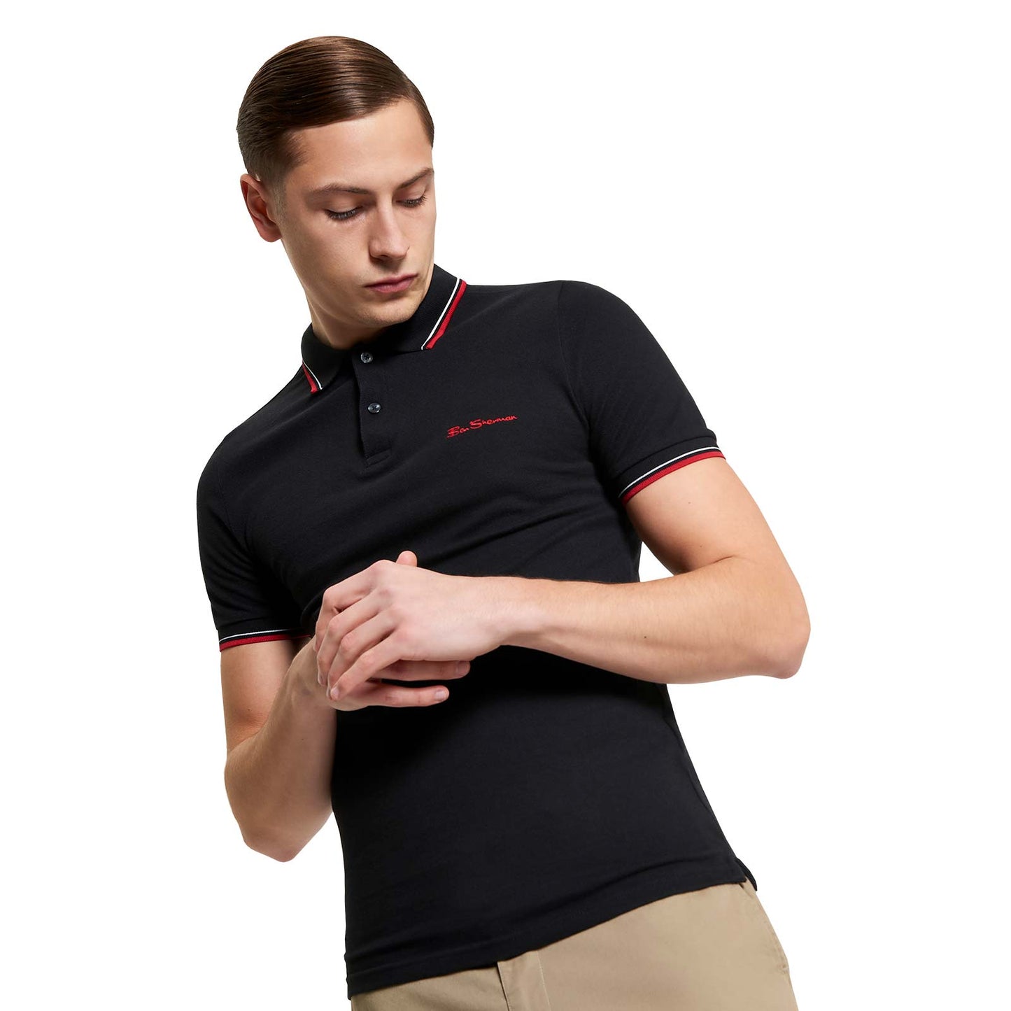 Ben Sherman Mens Signature Pique Big & Tall Short Sleeve Polo Shirt