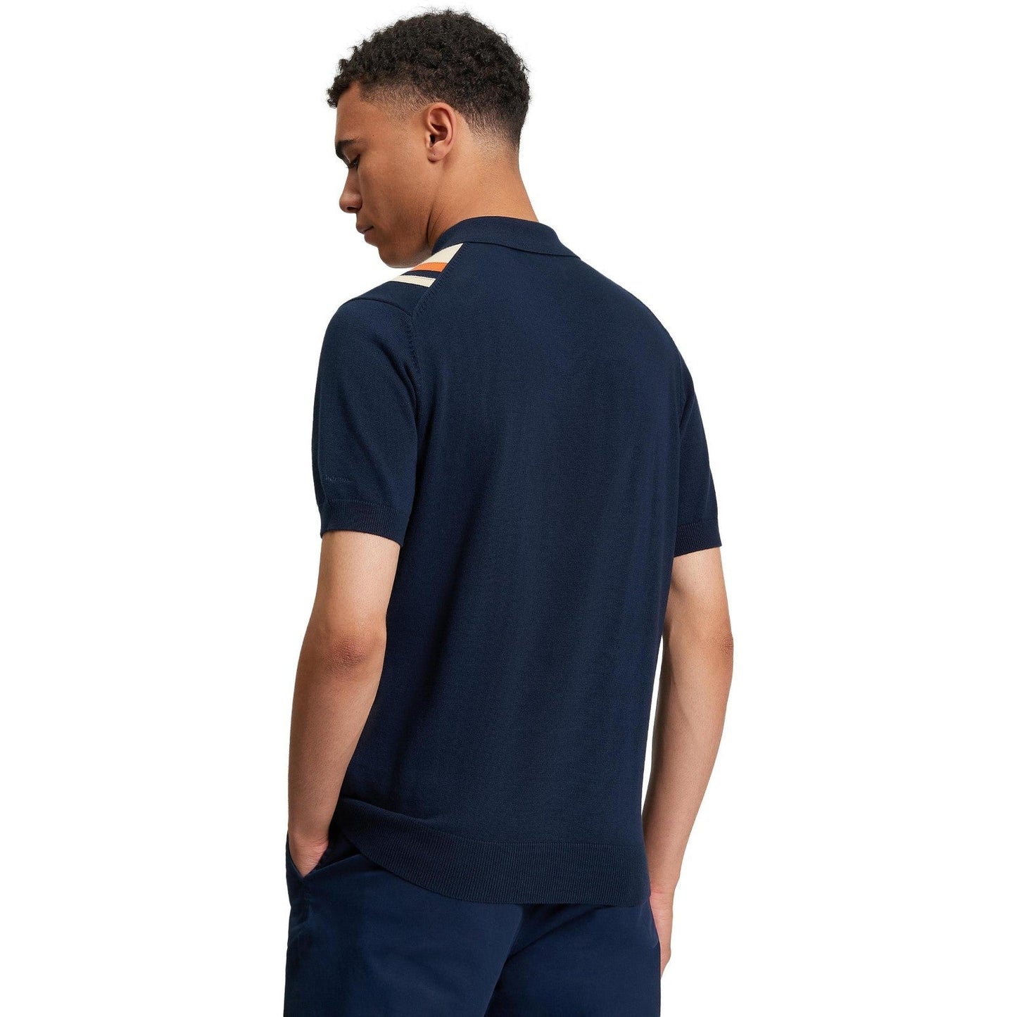 Ben Sherman Mens Vertical Stripe Short Sleeve Polo Shirt
