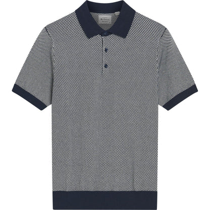 Ben Sherman Mens Bicoloured Textured Short Sleeve Polo Shirt