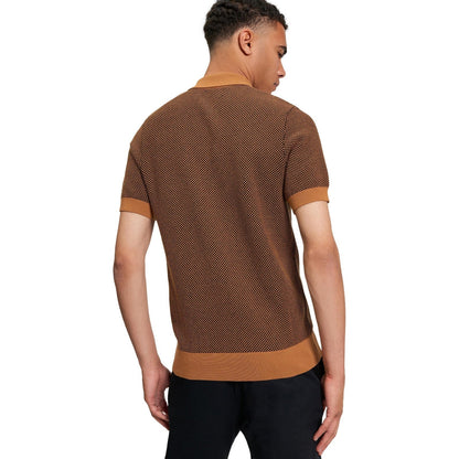 Ben Sherman Mens Bicoloured Textured Short Sleeve Polo Shirt